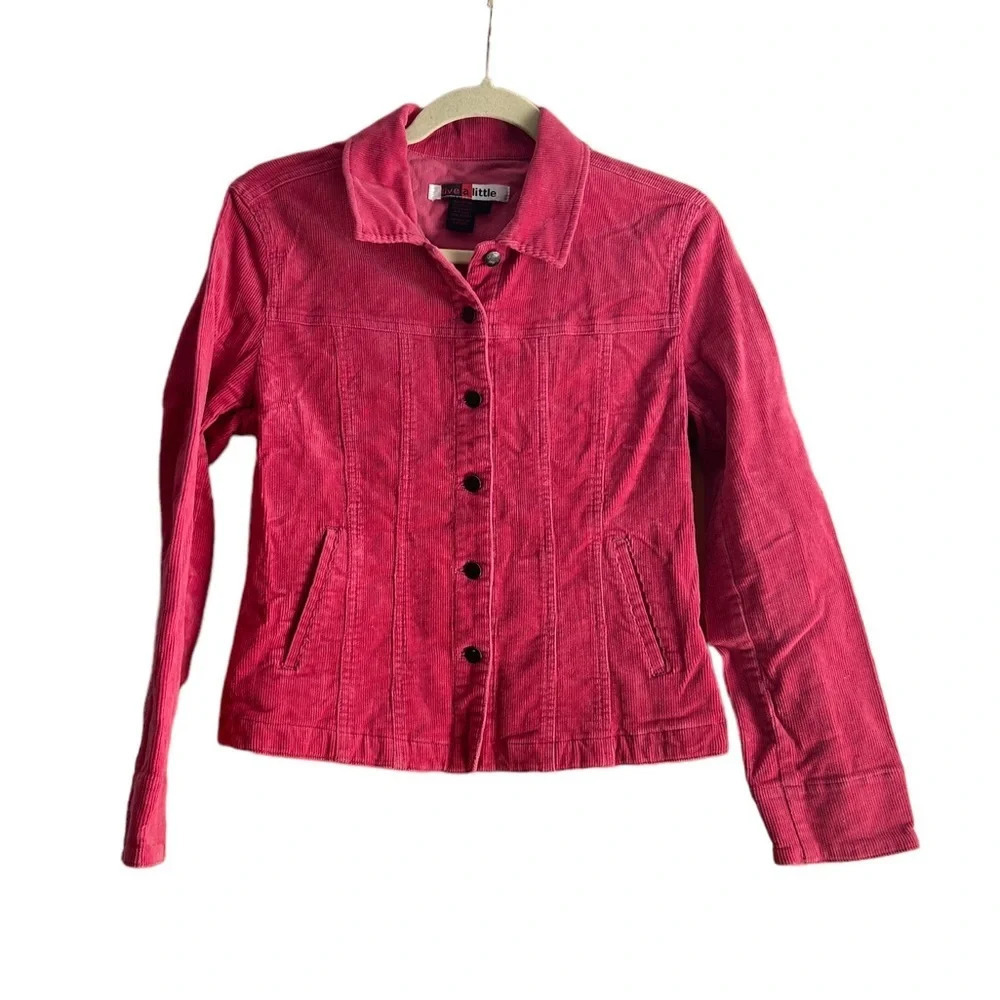 LIVE A LITTLE PINK Y2K CORDUROY JACKET